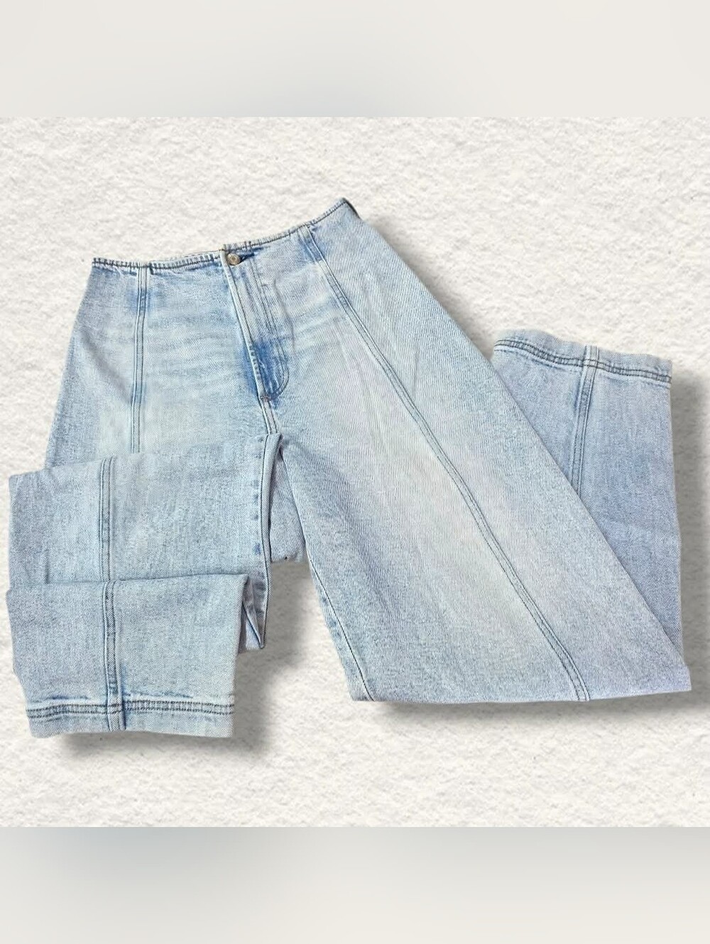 pistola Light Wash Panel Seam High-Rise Jeans
